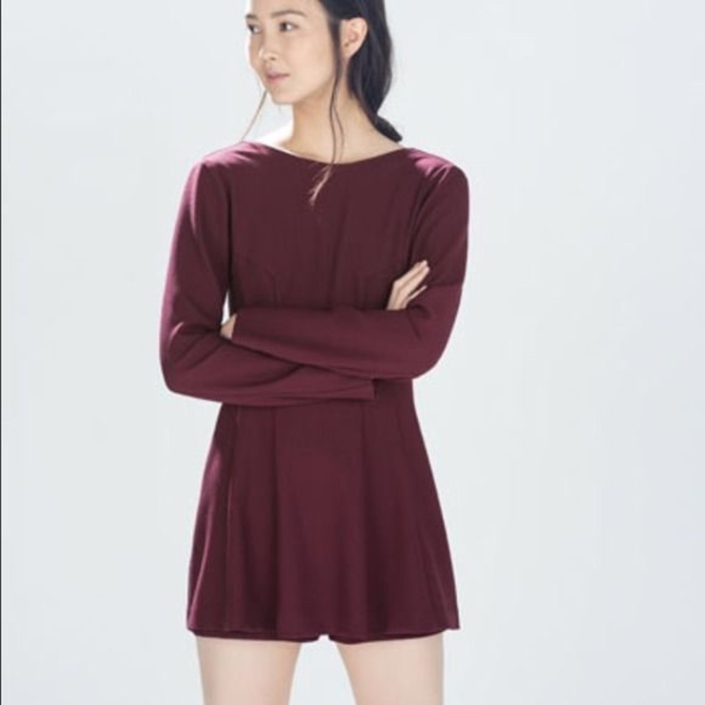 Zara Burgundy Romper